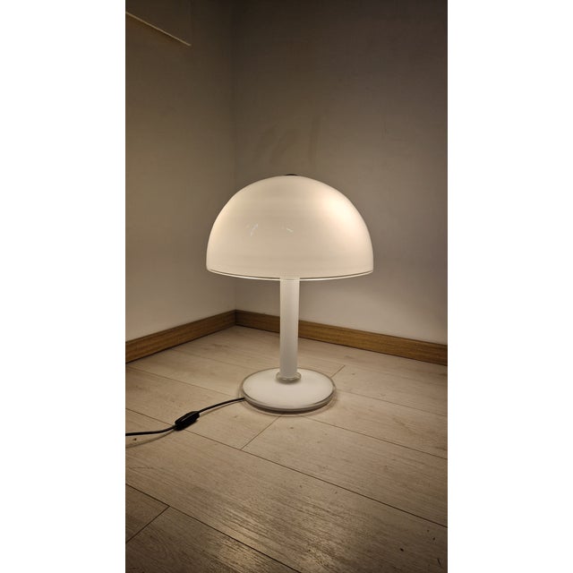 Large Table Lamps in Milk Glass and Transparent Glass with Adjustable Lampshade from Vistosi Murano, 1960s, Set of 2 For Sale - Image 12 of 18