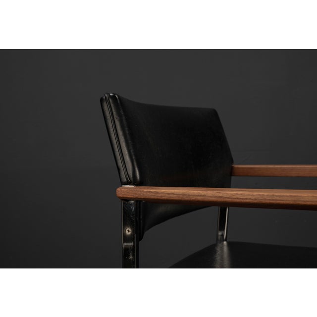Mid-Century Black Armchair, 1960s For Sale - Image 15 of 18