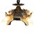 Art Deco 1920 Gemetric Art Deco Brass Five Light Circular Chandelier W Dome Light & Chain For Sale - Image 3 of 6