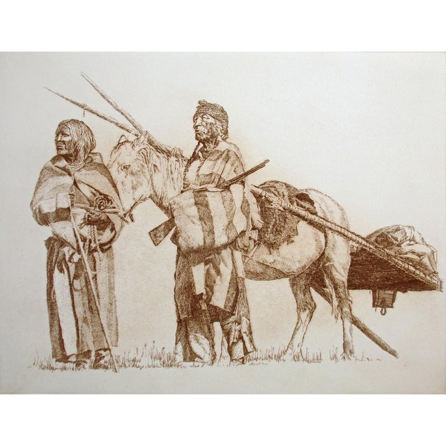 Impressionist Chad Neff "Wanderers" Signed Original Fine Art Etching, Late 70s For Sale - Image 3 of 8