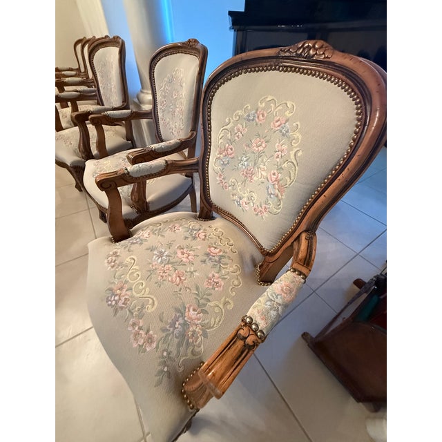 Textile Set of 6 Italian Armchairs by Chateau D’Ax. Made in Italy For Sale - Image 7 of 11