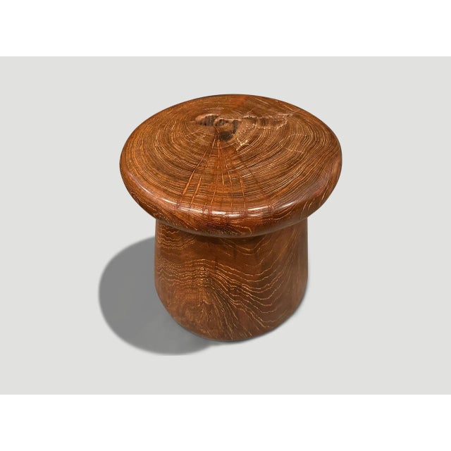 Andrianna Shamaris Century Old Teak Wood Side Table or Stool For Sale - Image 10 of 18