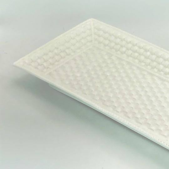 White Vintage Tiffany & Co. "Tiffany Weave" Large Sandwich Platter For Sale - Image 8 of 16