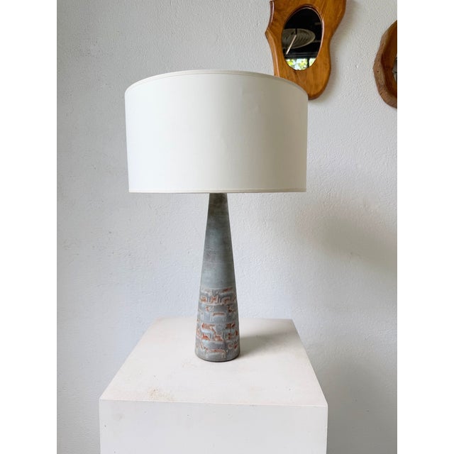Blue Ceramic Table Lamp, 1950s For Sale - Image 10 of 18