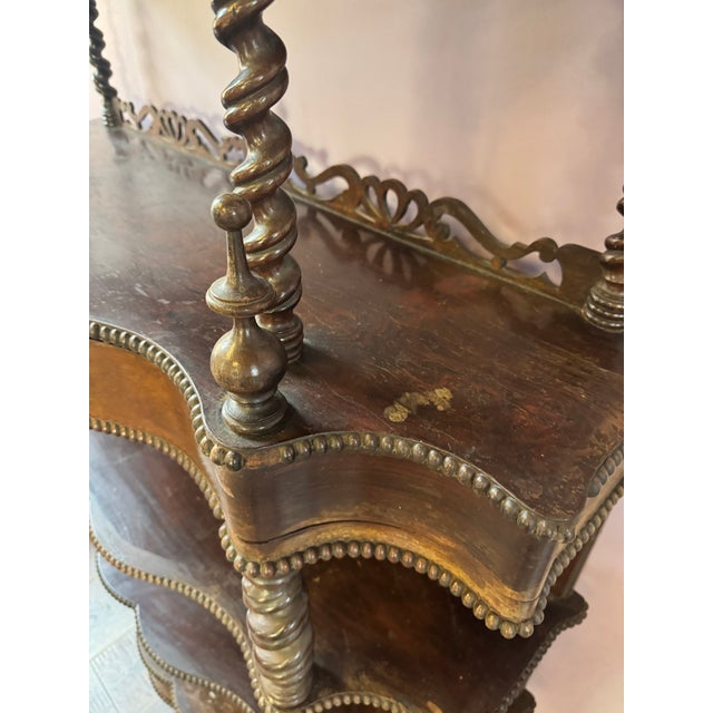 Wood Late 19th Century Victorian Barley Twist Etagere With 2 Drawers and 6 Shelves. For Sale - Image 7 of 13