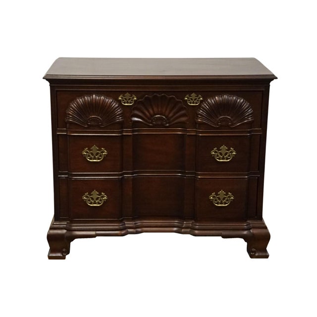 Traditional High End Vintage Solid Mahogany Traditional Style 38" Shell Carved Gentleman's Chest For Sale - Image 3 of 13