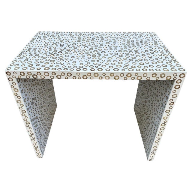 Andrianna Shamaris Bamboo and White Resin Console or Desk For Sale - Image 15 of 18