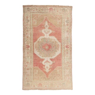Vintage Turkish Oushak Rug, 04'04 X 07'04 For Sale