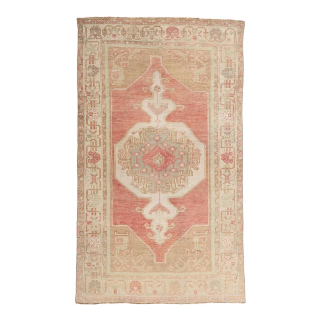 Vintage Turkish Oushak Rug, 04'04 X 07'04 For Sale