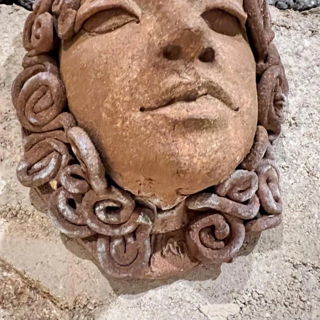 AMBIANIC presents Terracotta Wall Planter Goddess Figurine 9 h x 7 w x 4 d Preowned original vintage condition See images...