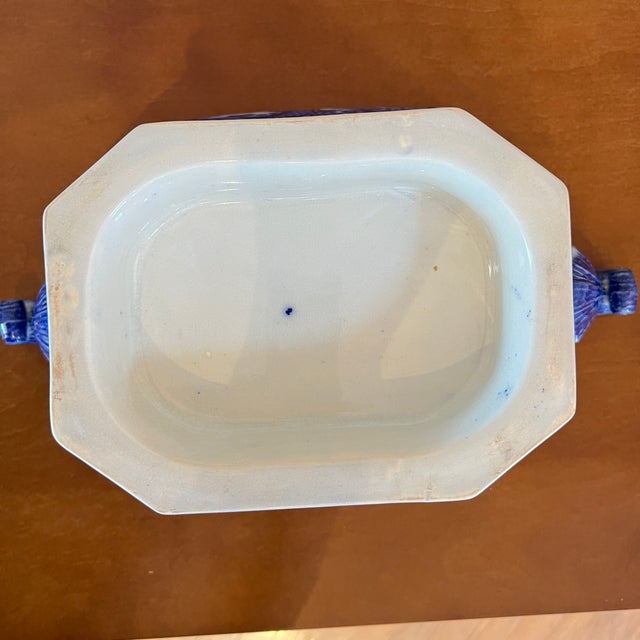 Antique Flow Blue Soup Tureen and Platter For Sale - Image 14 of 16