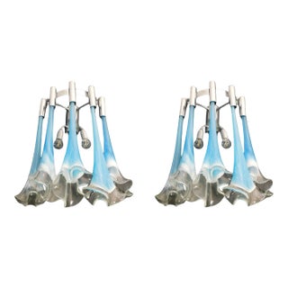 1960s Blue Murano Callas Sconces, a Pair For Sale