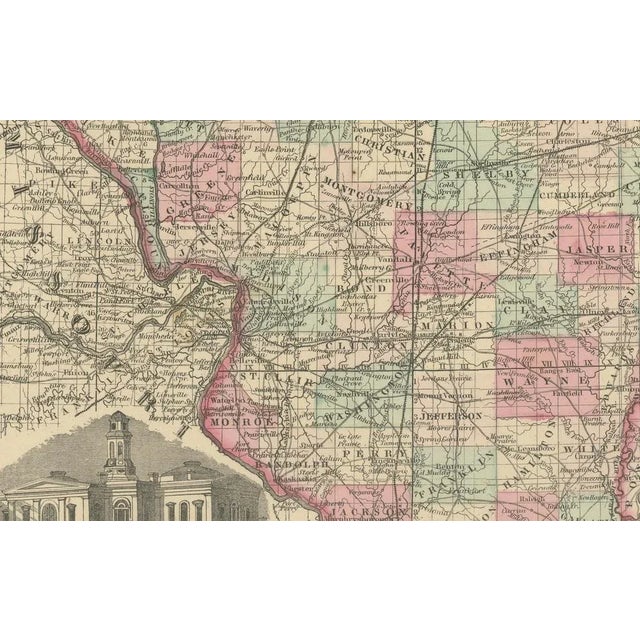 Johnsons Illinois Map, 1864 For Sale - Image 5 of 10