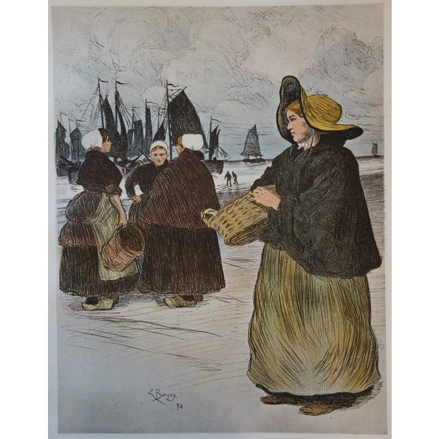 Louis BORGEX The Sardinières Original lithograph in color on fine vellum Signed in the plate Dimensions 40 x 31 cm...