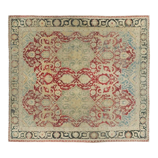 Antique Agra Distressed Wool Rug With Medallions, by Rug & Kilim, 1920-1929 For Sale