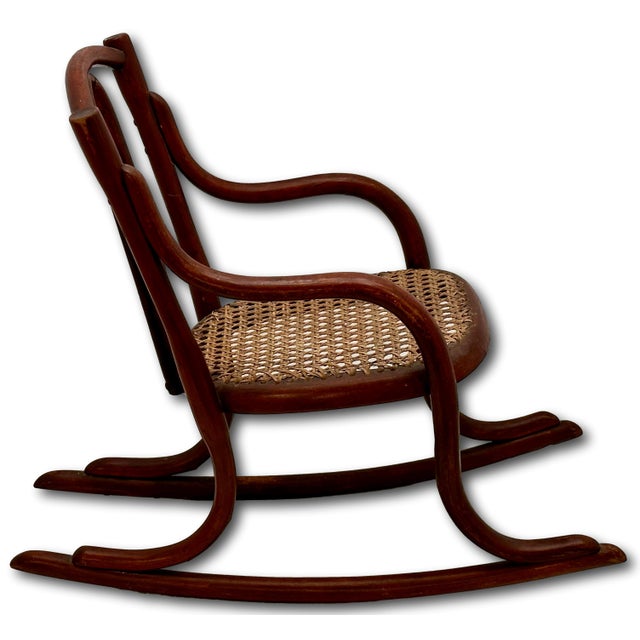 Late 19th Century Unusual Antique Very Small Doll Size Bentwood Rocking Chair Possibly a Salesman Sample - Measures 15 Inches Tall For Sale - Image 5 of 18