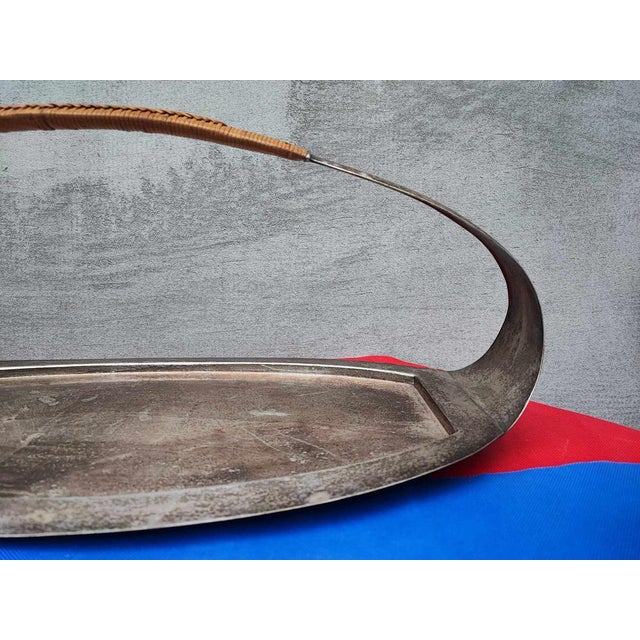 Silver Art Deco Plated Brass Plate, 1920s For Sale - Image 8 of 9