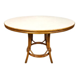 Vintage Bamboo Dining Table Old Florida Boho For Sale