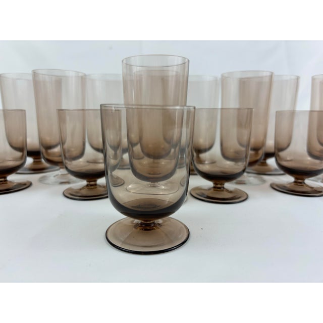 Mid-Century Modern German Theresienthal Catalina Topaz Glassware, Set of 17 For Sale - Image 3 of 12