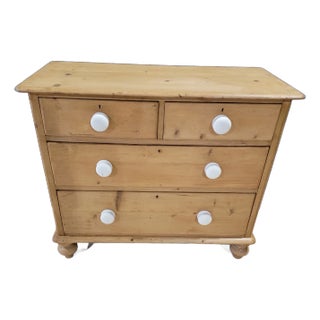 Antique Pine Two Over Two Chest of Drawers From England For Sale