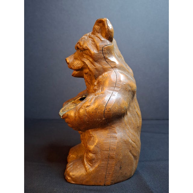 Brown Antique Hubley Cast Iron Bear Honey Pot Still Bank Exceptional Original Paint 30s For Sale - Image 8 of 13