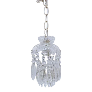 1950s Parachute Chandelier With Hand Cut Glass Dish