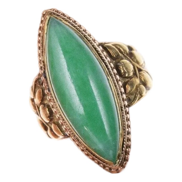 sz4 Antique Chinese 18k Jadeite ring For Sale