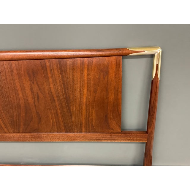 Widdicomb 1990s Refinished Walnut Full Headboard by Robsjohn Gibbings for Widdicomb For Sale - Image 4 of 6
