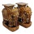 Vintage Brown Ceramic Elephant Garden Stool Pair For Sale