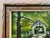 Late 20th Century Landscape Oil Painting, Covered Bridge Forest, Contemporary by Cerbone, Framed Carved Wood Linen Mat For Sale - Image 4 of 10
