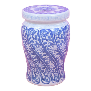 Petite Chinoiserie Blue Garden Seat