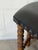 Black Black Leather Oak Ottoman With Nailhead Trim Spindle Legs Vintage Mid-Century Modern 1970s For Sale - Image 8 of 10