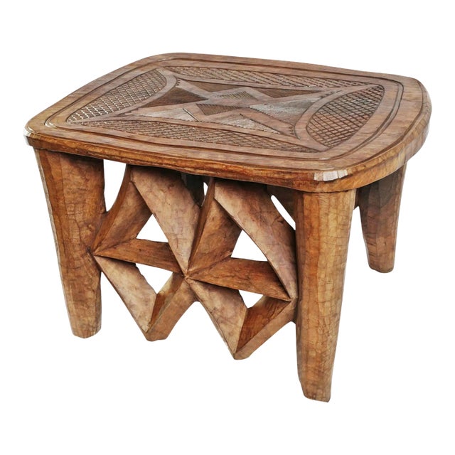 Mid 20th Century Vintage Large Tribal Nupe Stool / Table For Sale