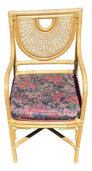 1970s Mid-Century McGuire Style Cane Bamboo Accent Chair