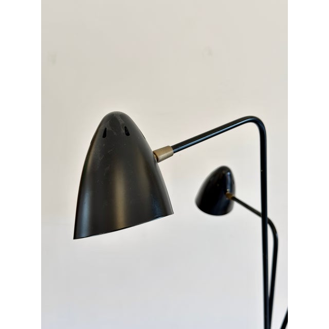 1960s Mid-Century Modern Tripod Floor Lamp with Three Adjustable Shades, and Brass Details, 1960 For Sale - Image 5 of 18