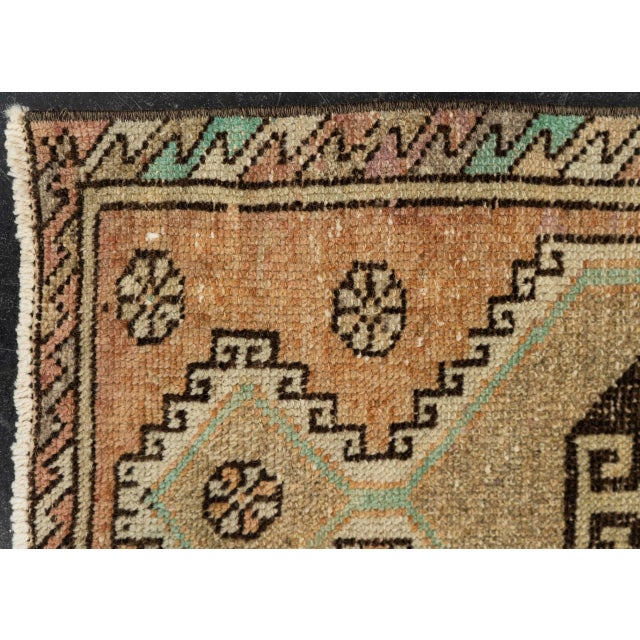 Early 21st Century Turkish Mini Rug Oriental Hand Knotted Vintage Rug 1'8" x 3' #21097 For Sale - Image 5 of 8