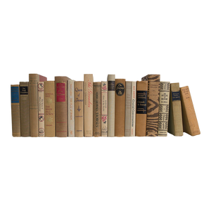 Decorative Books - Vintage Driftwood Books - Tan Books By The Foot