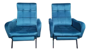 1960s Italian Midcentury Reclining Chairs - A Pair
