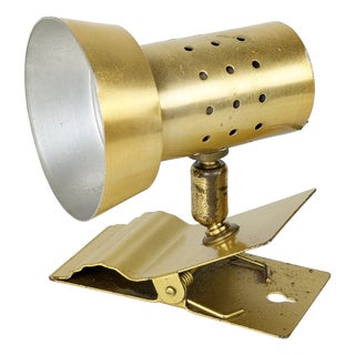 Adjustable Gold Painted & Anodized Aluminum Spot Light, 1960s For Sale