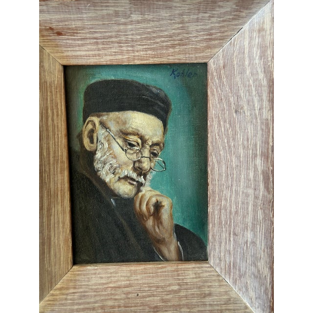 1920s Set of Three Original Small Portrait Paintings, Framed For Sale - Image 5 of 8