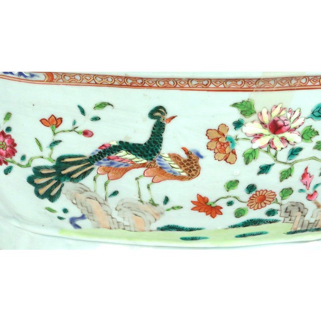 18th-Century Chinese Export Porcelain Double Peacock Pattern Soup Tureen, Cover & Stand For Sale - Image 14 of 18