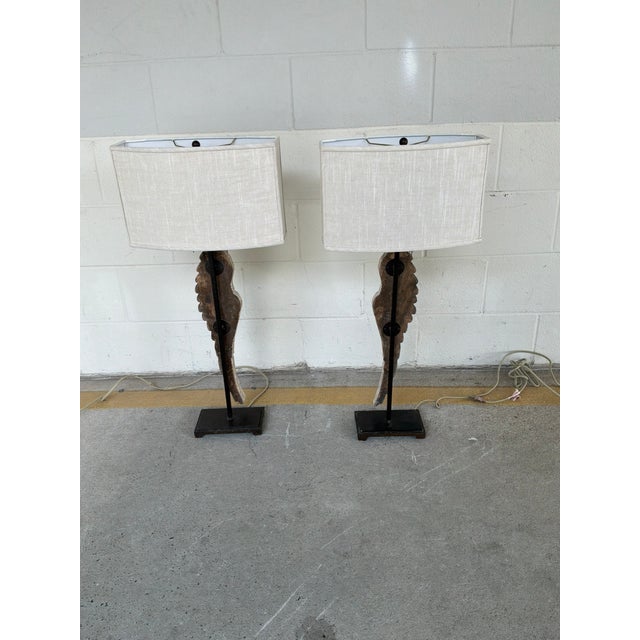 Regina Andrew Carved Wing Lamps - Pair. For Sale - Image 10 of 10