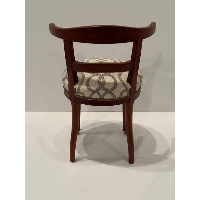 Brown Rare Empire Mahogany and Brass Inlaid Chair For Sale - Image 8 of 11