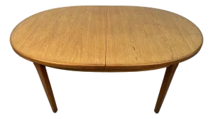 Mid 20th Century Mid-Century Modern Danish Teak Pop-Up Leaf Dining Table