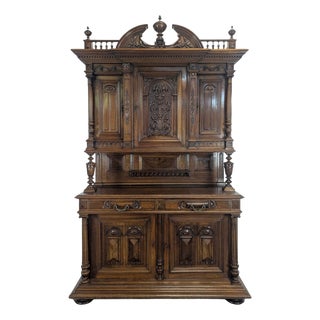 Large Renaissance-Style Cupboard in Walnut For Sale