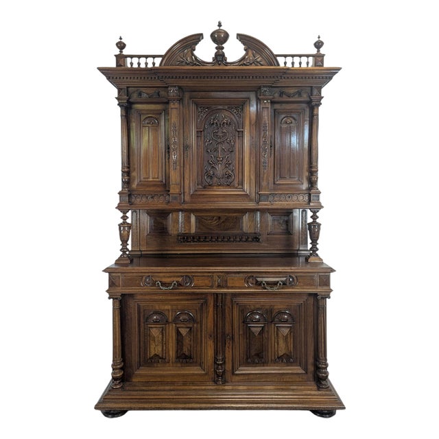Large Renaissance-Style Cupboard in Walnut For Sale