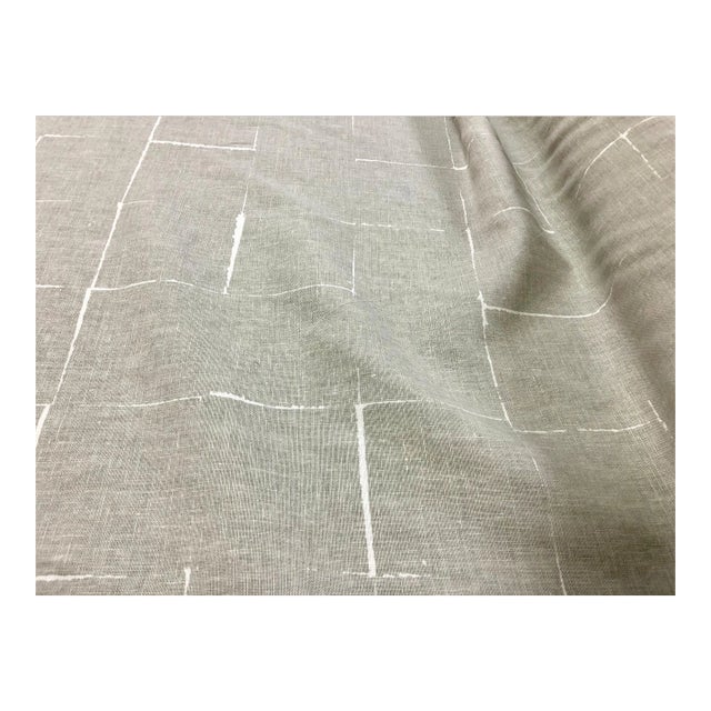 Raoul Textiles Riptide Linen Fabric Seafoam For Sale