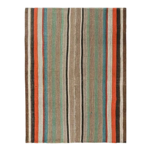 1950s Vintage Persian Kilim With Vibrant Polychromatic Stripes by Rug & Kilim