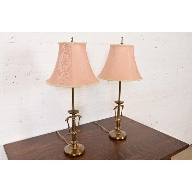 Ralph Lauren Ralph Lauren Style Art Deco Brass Table Lamps, Pair For Sale - Image 4 of 15