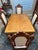 French Antique-Style Oak Draw-Leaf Dining Table with 4 Chairs Beautiful solid oak draw-leaf dining set in classic French...